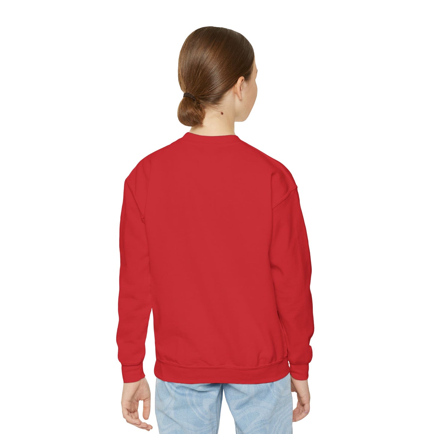 I Love My Service Animal, Youth Crewneck Sweatshirt, Matching, Red and Blue