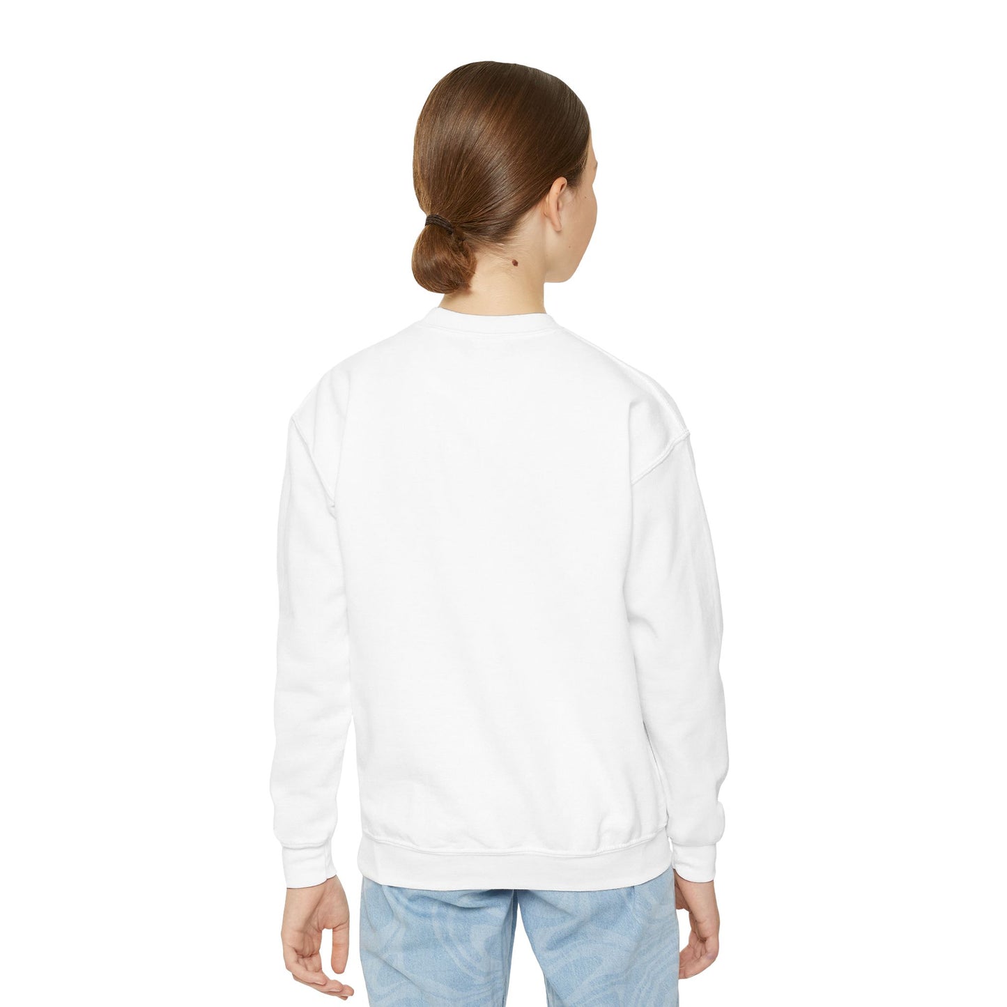 I Love My Service Animal, Youth Crewneck Sweatshirt, Matching, Pink and Purple