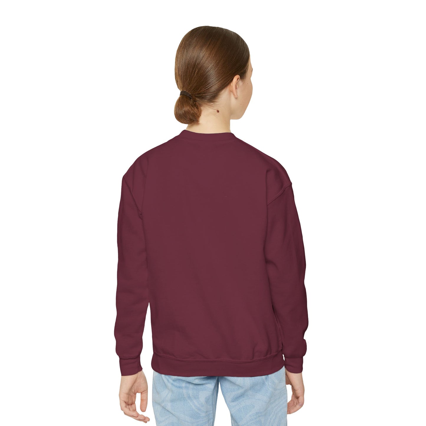 I Love My Service Animal, Youth Crewneck Sweatshirt, Matching, Red and Blue