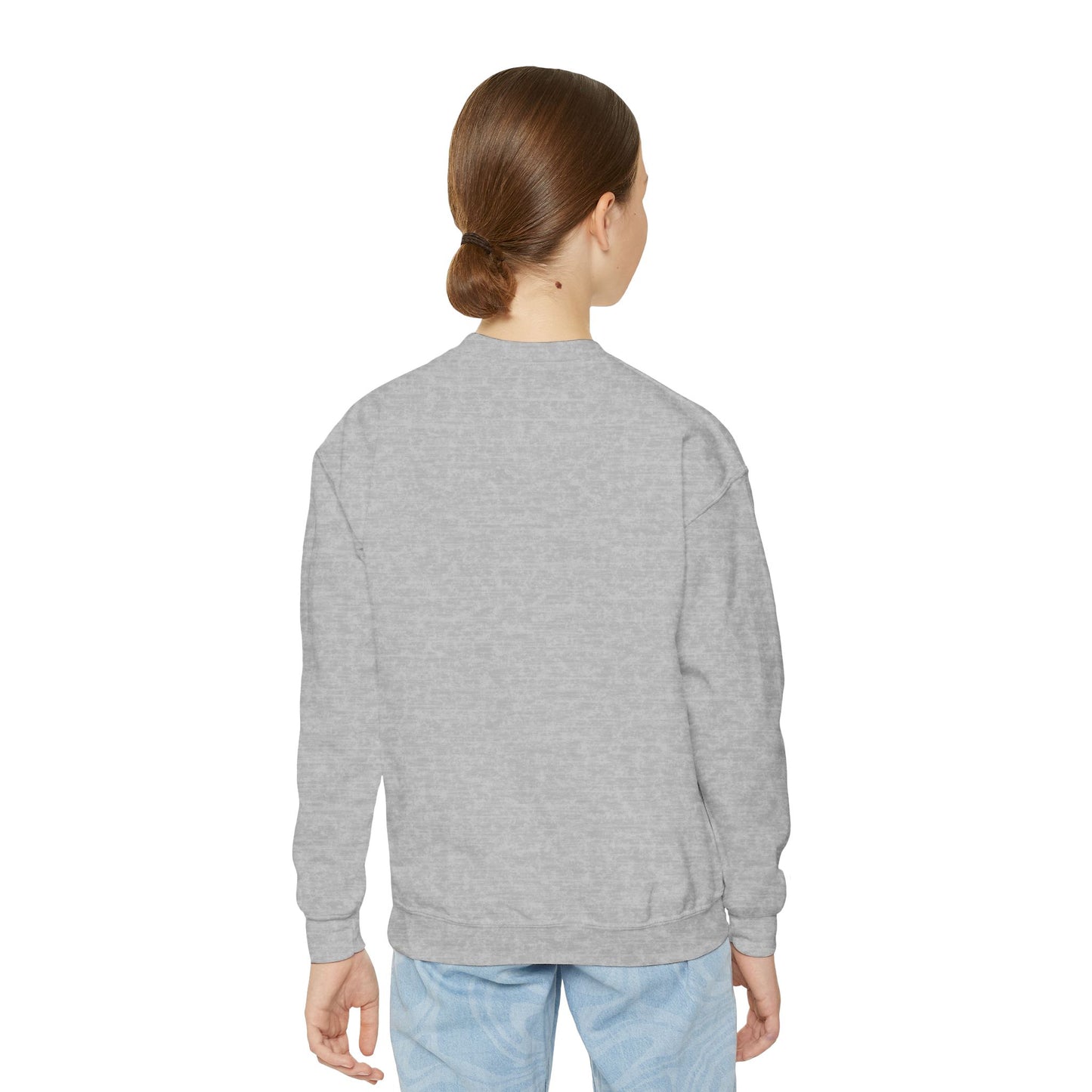 I Love My Service Animal, Youth Crewneck Sweatshirt, Matching, Pink and Purple