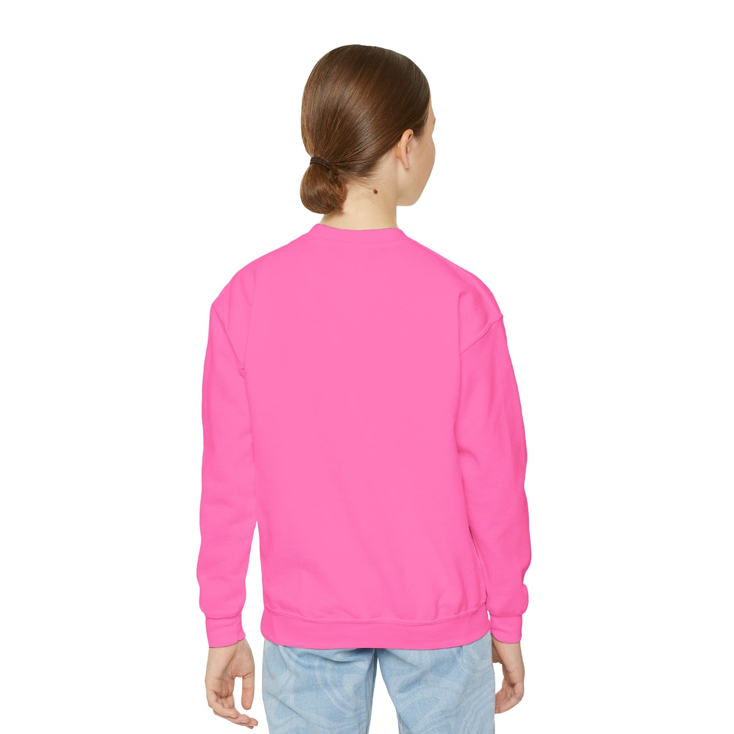 I Love My Service Animal, Youth Crewneck Sweatshirt, Matching, Pink and Purple